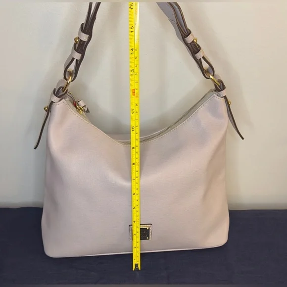 Dooney & Bourke Hobo light Grey Leather Shoulder Bag lg